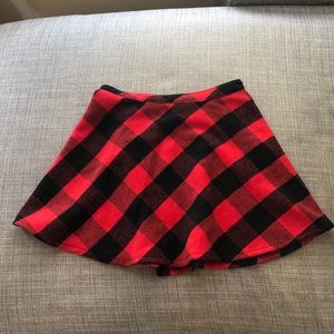 Red plaid skirt